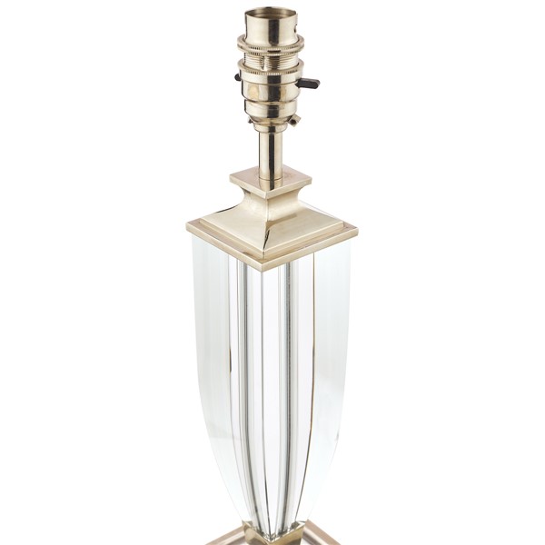 (image for) Laura Ashley Carson Medium table Lamp Polished Nickel & Crystal Base Only